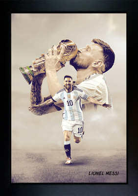 messi posters / messi photo frame Paper Print(13.5 inch X 10 inch, Photo frame)