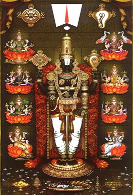 Poster Lakshmi Venkateswara Swamy sl-17502 (Large Poster, 36x24 Inches, Banner Media) Fine Art Print(24.1 inch X 36.1 inch, Rolled)