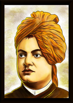 CLASSIC SWAMI VIVEK ANAND JI WOODEN PHOTO FRAME Photographic Paper(11 inch X 14 inch, FRAME)