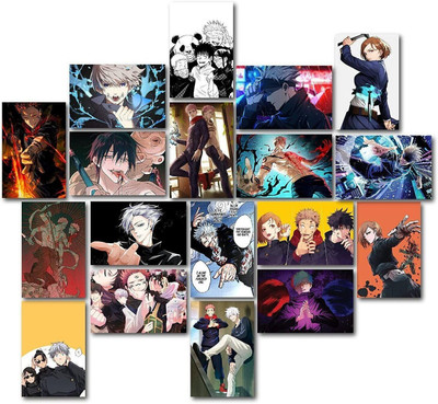 Jujutsu Kaisen Manga Wall Collage Kit – 18-Pack Anime Posters, 300 GSM Prints for Room & Gaming Decor (6x4 Inches) Fine Art Print(6 inch X 4 inch)