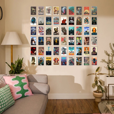 Pack of 54 Movie Posters with double sided tape pasted at the back. Paper Print(6 inch X 4 inch, pack of 54 posters packed in a plastic pouch)