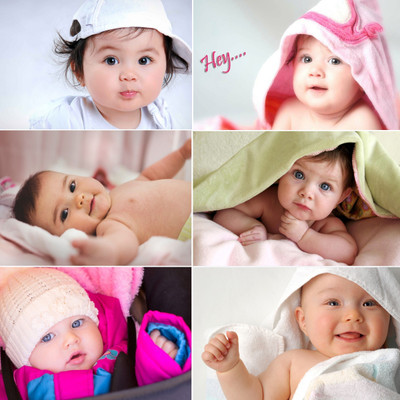 Baby Set of 6 Cute Baby Combo Posters Paper Print(18 inch X 12 inch)