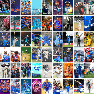 Indian Cricket Legends Poster Set – 54 Iconic Moments & Players Fine Art Print(6 inch X 4 inch)