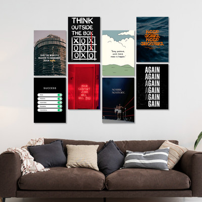 Motivational Poster Set Of 6, 8x12 inch (A4 Size) 300 GSM Posters | Motivating Posters | Study Room Poster | Office Posters | Quotes Poster Paper Print(12 inch X 8 inch)