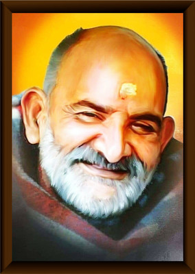 BEAUTIFUL PARAM PUJYA NEEM KAROLI BABA JI FRAME (12 X 9 INCH) Photographic Paper(12 inch X 9 inch, FRAME)