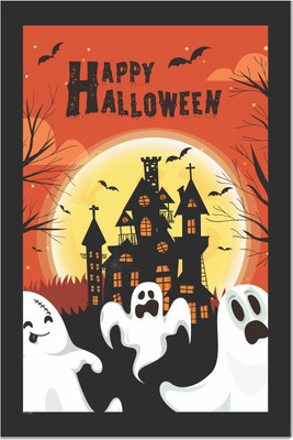 Smoking Halloween Pumpkin Poster | Unframed Paper Wall Poster Paper Print(11.69 inch X 8.27 inch)