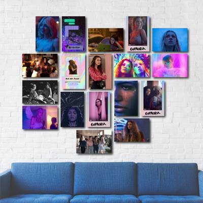 Euphoria WEB SERIES WALL POSTER | PACK OF 18 wall collage kit | Web series WALL COLLAGE6 * 4 inches | Zendaya Fine Art Print