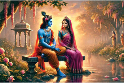 Janmashtami Poster 12x18 Inch | Lord Krishna Wall Art | 300 GSM Thick Paper | HD Print for Home, School & Temple Paper Print(12 inch X 18 inch, Rolled and Packed in Protective Tube with Pre-Gummed Tape Applied)