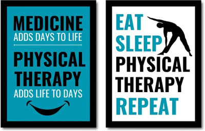 Physiotheraphy Clinic Hospital Motivational Framed Poster | Best for Physiotherapist Doctor Gift (A4 Size) (Pack of 02) Paper Print(12 inch X 9 inch, Framed)