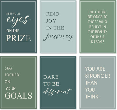 Workout & Success Motivational Poster | Home Office Café Gym Bedroom Decor for Students Pack of 6 Paper Print(18 inch X 12 inch, Rolled)