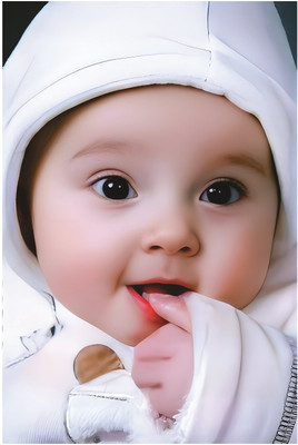 Haridecor Cute Boy Baby Wall Poster For Pregnant Women, Bedroom, Hospital, Living Size-30Cm X 45Cm Vinyl(18 inch X 12 inch)