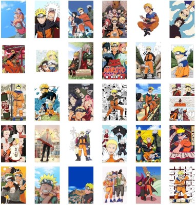 Paper Naruto Wall Art Posters, Multicolor, Cartoon, 10L x 15W cm, Set of 30 | Wall Collage Kit, aesthetic posters | Room Decor Photo Collection| Posters for Room Decoration Paper Print(4 inch X 6 inch)