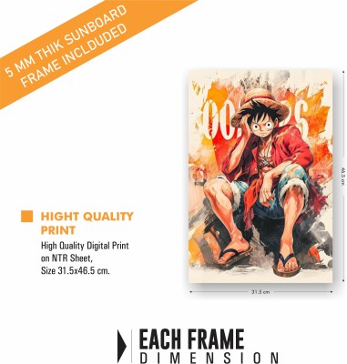 One Piece Monkey D Luffy Hat Anime Anime Series Poster Fine Art on SUNBOARD Fine Art Print(18.5 inch X 12.5 inch, Stretched)