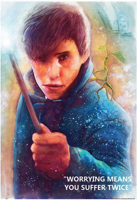 Fantastic Beasts and Where to Find Them Newt With Wand Wall Poster A4 Size Photographic Paper(11.69 inch X 8.27 inch)