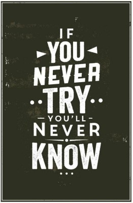 If You Never Try Quote Poster Art | Motivational Posters For Room Paper Print(18 inch X 12 inch, Rolled)