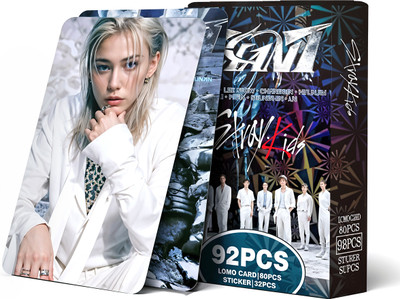 ZIBUYU® 92Pcs StrayKids Photocards & Stickers Includes 60Pcs Lomo Cards & 32Pcs StrayKids Photocards No Repeat Collectible K-pop Photocards Gift for Fans StrayKids Merchandise Paper Print(8 inch X 5 inch, Rolled)