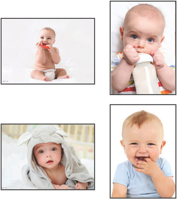Editone International Baby Wall Poster Set - Combo of 4 Cute Baby ...