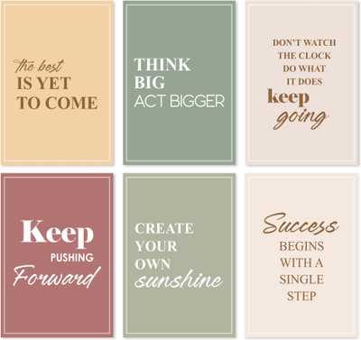 Motivation Wall Poster | Thick 300 GSM Art Card | Positive Quotes for Students & Professionals 12×18 Inch Pack of 3 Paper Print(18 inch X 12 inch)