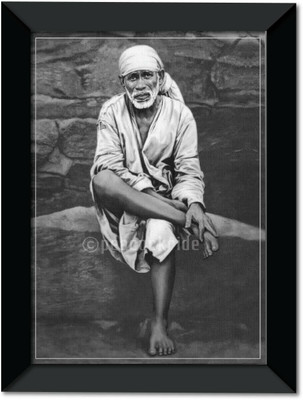 Sai Baba I Shirdi Sai Baba I Wall Frame A3 Fine Art Print(19 inch X 13 inch)