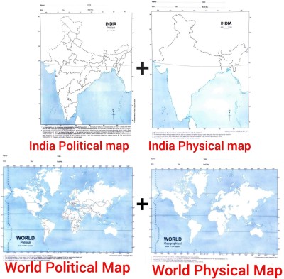 Outline Practice Map Of India And World (Both Political And Physical Map) | A-4 BIG SIZE | Set Of 100 Maps | Printed On High Quality Paper(Hardcover, HIVEX PUBLICATION)