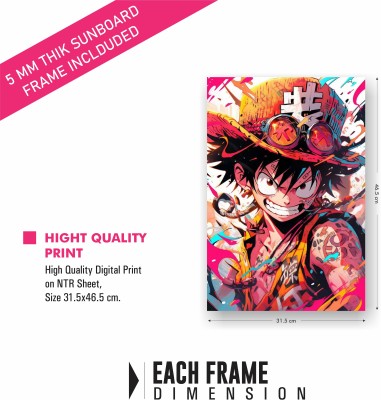 One Piece Monkey D Luffy Hat Anime Anime Series Poster Print On Sunboard Fine Art Print(18.5 inch X 12.5 inch, Stretched)