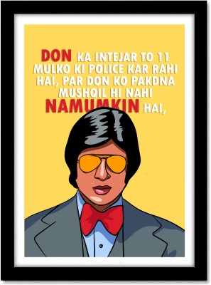 Don Movie Amitabh Bachchan Framed Poster For Room Office Home Decor Wall Painting Wallpaper Gift Item Paper Print(13 inch X 10 inch, Standard Packaging In Box)