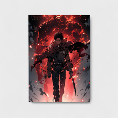 Levi Ackerman Attack On The Titan Metal Poster - Medium Size (12x16 inches) - Premium Wall Art for Anime Fans Vinyl(16 inch X 12 inch)