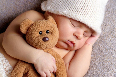 Poster Sleeping Baby Boy With Teddy Bear sl1305 (Wall Poster, 13x19 Inches, Matte, Multicolor) Fine Art Print(19.1 inch X 13.1 inch, Rolled)