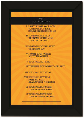 Ten Commandments I BIBLE I CATHOLIC I JESUS CHRIST Wall Frame A4 Fine Art Print(13 inch X 10 inch)