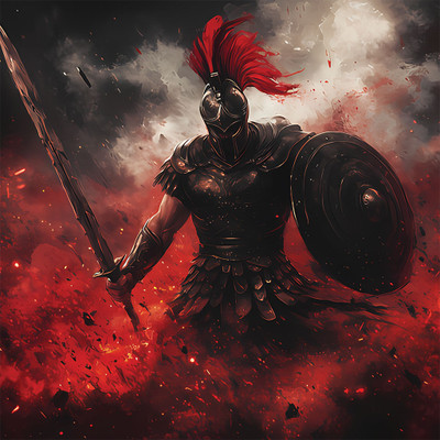 Warrior Theme Flex Poster | 3 x 3 ft Premium Print for Wall, Room & Cafe Decoration Fine Art Print(36 inch X 36 inch, Rolled)