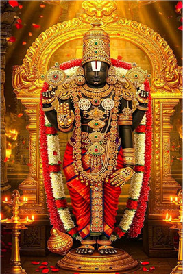 Divine Blessings:: Tirupati Balaji Poster for Spiritual Wall Décor F-1 Paper Print(12 inch X 18 inch, Rolled)