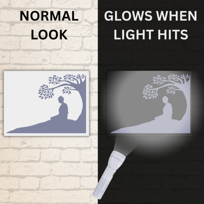 Buddha Reflective Vinyl Frame Canvas Art(12 inch X 10 inch, STRECHED)