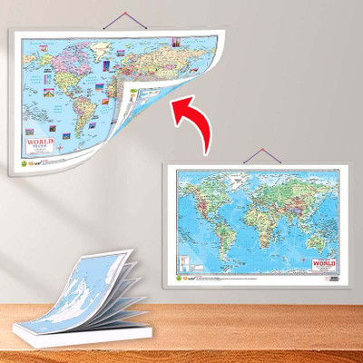 SMALL - 100 NORTH AMERICA POLITICAL OUTLINE MAP FOR SCHOOL and 2 IN 1 WORLD POLITICAL AND PHYSICAL MAP IN ENGLISH|combo of 1 map and 1 chart|Practical Maps: 100 North America Political Outline + Detailed World Political and Physical Chart Paper Print(30 inch X 20 inch) SMALL - 100 NORTH AMERICA POLITICAL OUTLINE MAP FOR SCHOOL and 2 IN 1 WORLD POLITICAL AND PHYSICAL MAP IN ENGLISH|combo of 1 map and 1 chart|Practical Maps: 100 North America Political Outline + Detailed World Political and Physical Chart Paper Print(30 inch X 20 inch)