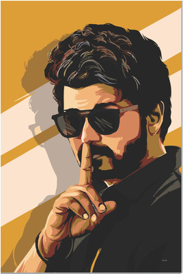 thalapathy Vijay Poster, South Indian Actors, Posters for Wall Decoration, Super Stars Posters Fine Art Print(18 inch X 12 inch, Rolled)