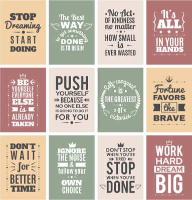 Premium Workout Motivation Poster | Home Office Café Gym Bedroom | Student Success Decor A4 Sheets (Pack of 12) Paper Print(11 inch X 8 inch, Rolled)