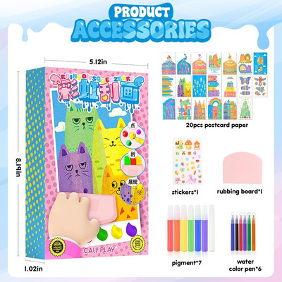 Rainbow Scratch & Squeegee Art Kit for Kids – Creative & Colorful DIY Fun! Paper Print(14 inch X 11 inch)