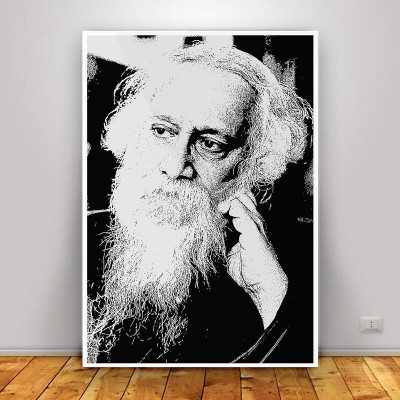 Rabindranath Tagore Digital Print Rolled Paper Poster for room, home. Wall decals and paintings collection to grace any place (12 x 18 inch) Paper Print(18 inch X 12 inch)