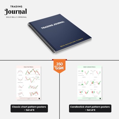 SB Originals Trading Kit Combo - [ 1 Trading Journal + Classic Chart Patterns - Set of 6 Sheets + Candlestick Chart Patterns - Set of 6 Sheets] Paper Print(13.6 inch X 9.5 inch)