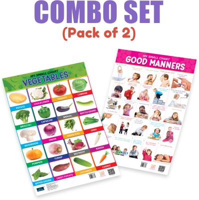 Bookford Publications My small chart Vegetables & Good Manners (Set of 2) Paper Print(18 inch X 12 inch, 2 in 1 Laminated)