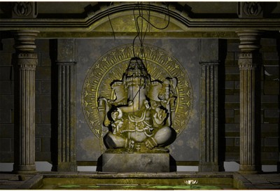 Lord Ganesha Religious Wall Decor Poster Vinyl Sticker Poster Waterproof for Home and Office, Living Room 3D Poster(24 inch X 36 inch)