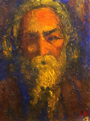 Self Adhesive UV Coated High Resolution Vinyl Print- Rabindranath Tagore – P641 Fine Art Print(16 inch X 12 inch)