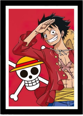 Monkey D luffy Framed Poster For Room & Office ,Anime Framed Poster Paper Print(13 inch X 10 inch, Framed)