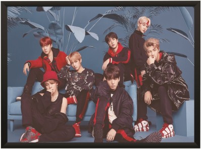 BTS Kpop Fan Band Fandom Army Wall Poster With Frame A3 Size Photographic Paper(8.3 inch X 11.7 inch, Rolled)