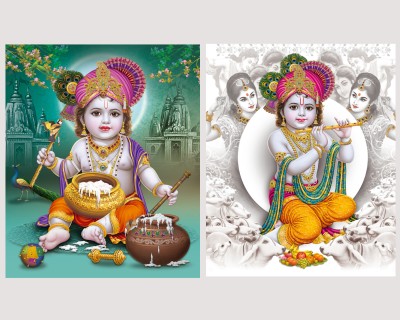 Baby Krishna photo for pregnant women 18x12 Inch - Bal Krishna Posters - Baby Krishna Wall Decor - Bal Gopal Poster for Pregnant Women - baby wallpaper for pregnant women - Sri Krishna Images Photographic Paper(18 inch X 12 inch)