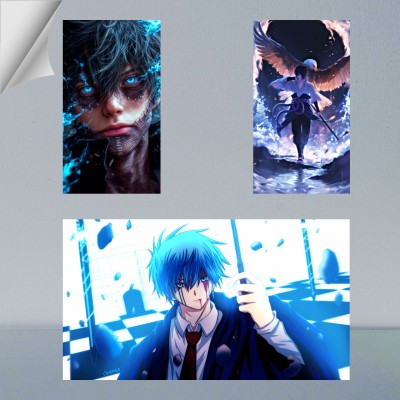 VIRGIN ARTS | COMBO SET OF LANCE CROWN, DABI TODOROKI AND SASUKE UCHIHA DIGITAL ART FRAME | ANIME | SET OF 2 A4 AND 1 A3 300 GSM FRAMED POSTER FOR WALL Photographic Paper(13 inch X 9 inch, FRAMED)