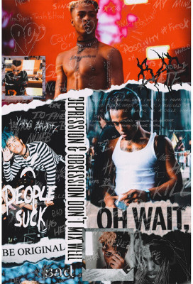 REDCLOUD MOST FAVOURITE xxxtentacion COLLAGE wall poster Paper Print(18 inch X 12 inch, ROLLED)