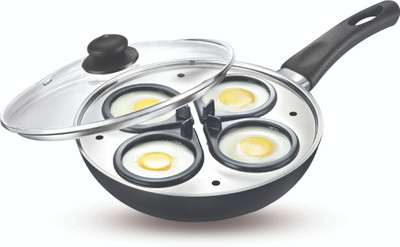 Prestige Omega Deluxe Granite Cookware With Egg Poacher, Steamer & Glass Lid Multi-Pan or Kadhai 20 cm diameter with Lid 1.7 L capacity(Stainless Steel, Aluminium, Non-stick, Induction Bottom)