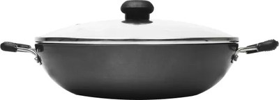 bluline Fine Non-Stick with Glass Lid Kadhai 24 cm diameter with Lid 2.5 L capacity Kadhai 24 cm diameter with Lid 2.5 L capacity(Aluminium, Non-stick)