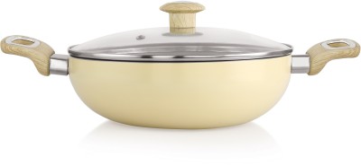 cookwell Microcrystal Kadhai 30 cm diameter with Lid 2.5 L capacity(Aluminium, Non-stick, Induction Bottom)