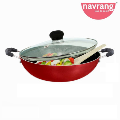 NAVRANG KES22GLIDIB Kadhai 22 cm diameter with Lid 2 L capacity(Aluminium, Non-stick, Induction Bottom)